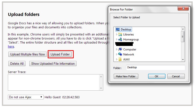 upload folder