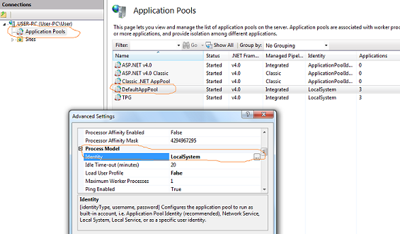 IIS ApplicationPool IIS ApplicationPool