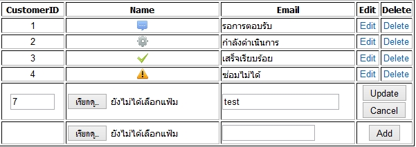 ขอคำแนะนำเรื่อง insert/update/delete ข้อมูลในฟอร์มเดียวกันครับ