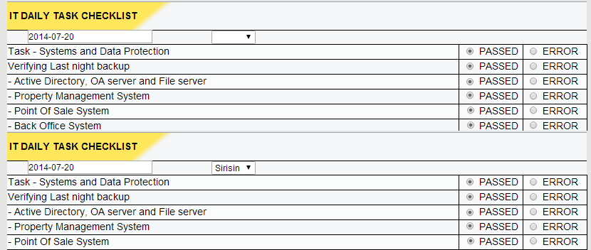 checklistform