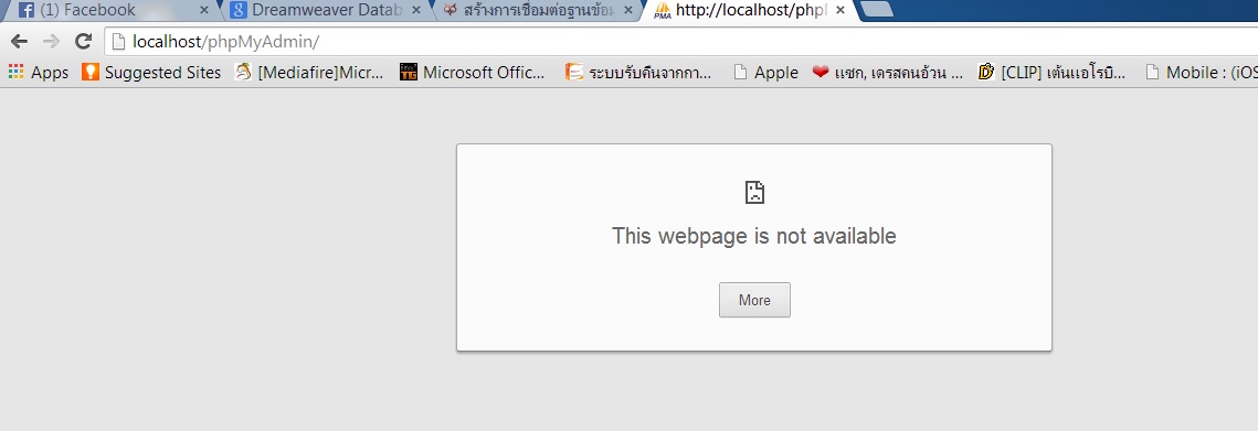 เข้า http://localhost/phpMyAdmin/ ก็แจ้งerror 