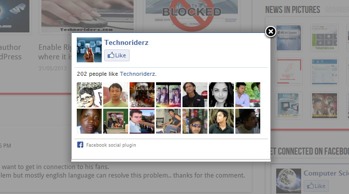 lightbox  facebook