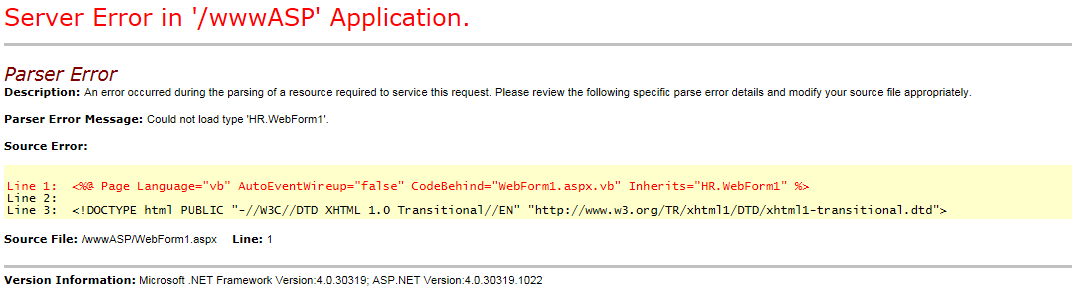 Parser Error