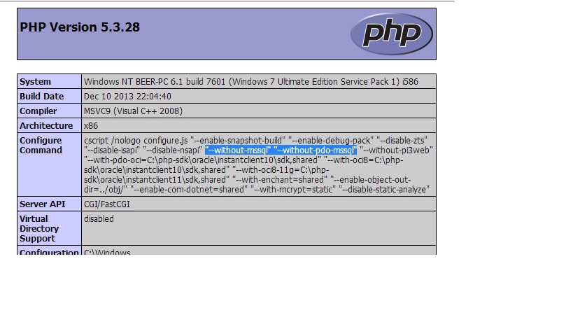 phpinfo