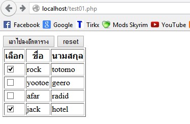 หน้าที่เลือก