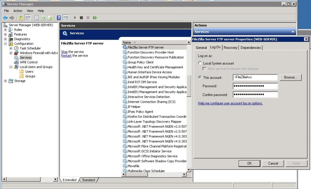 การตั้งค่า FTP server ให้สามารถ เข้า Share Folder ในเครื่องอื่นได้