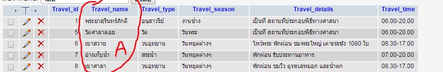 ตาราง travel