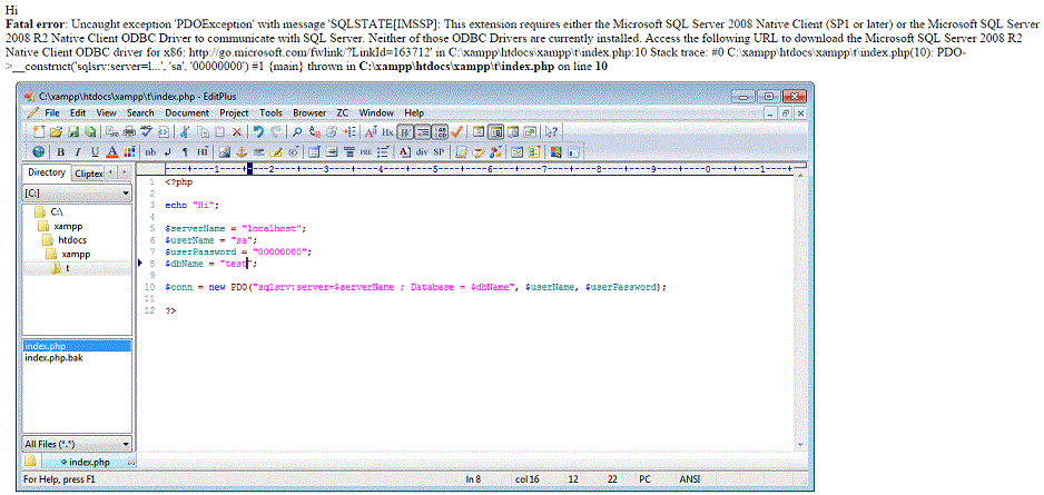 mssql+php5.3