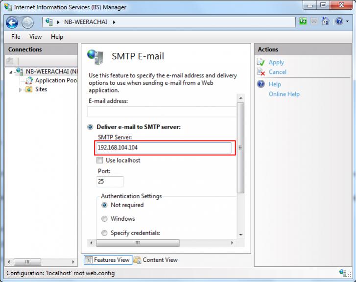 SMTP E-Mail Windows 7