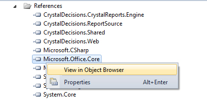 Visual Studio Object Browser Visual Studio Object Browser