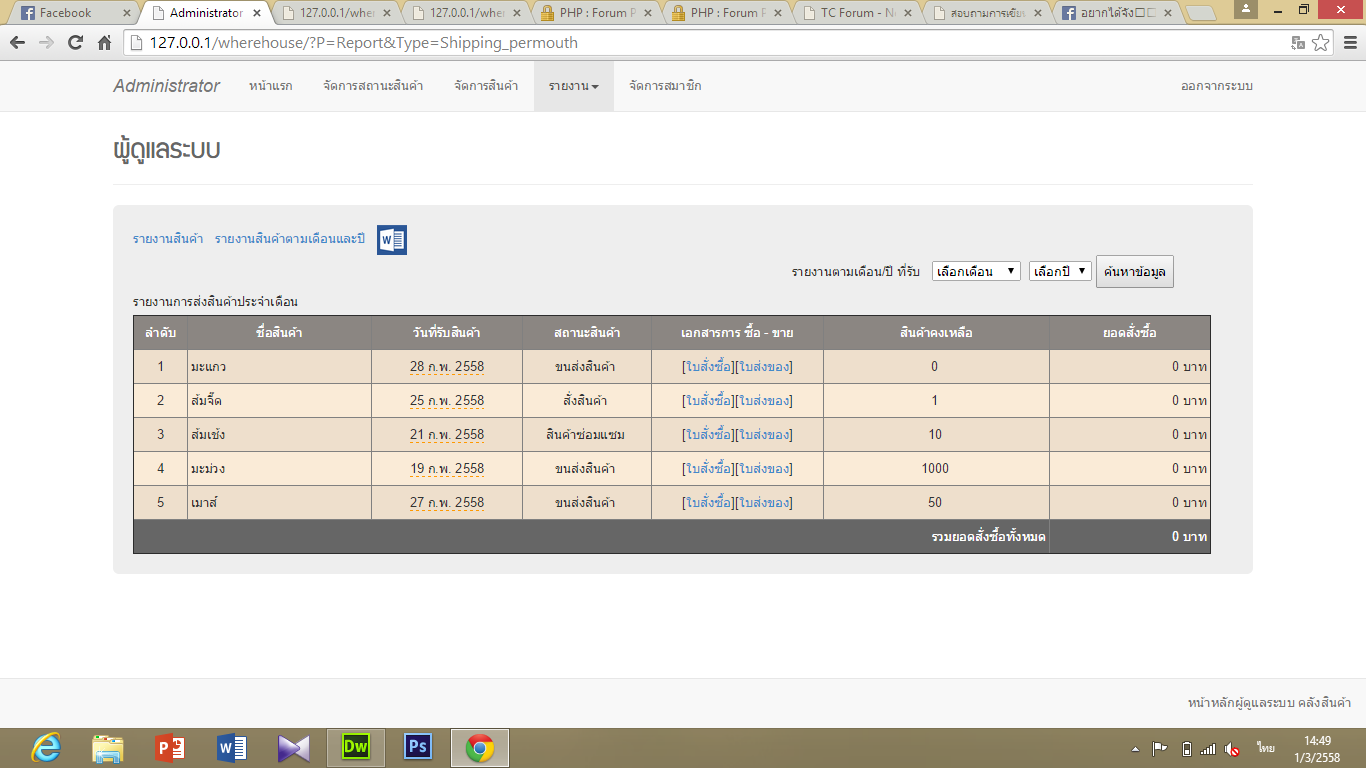 หน้าโชว์สินค้า หน้าโชว์สินค้า