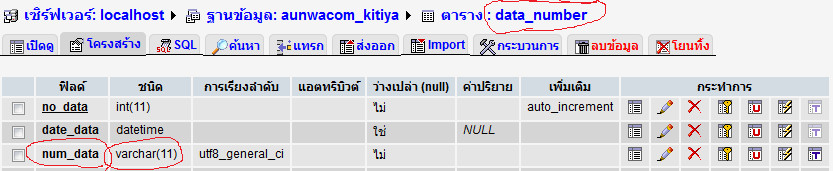 โครสร้างsql