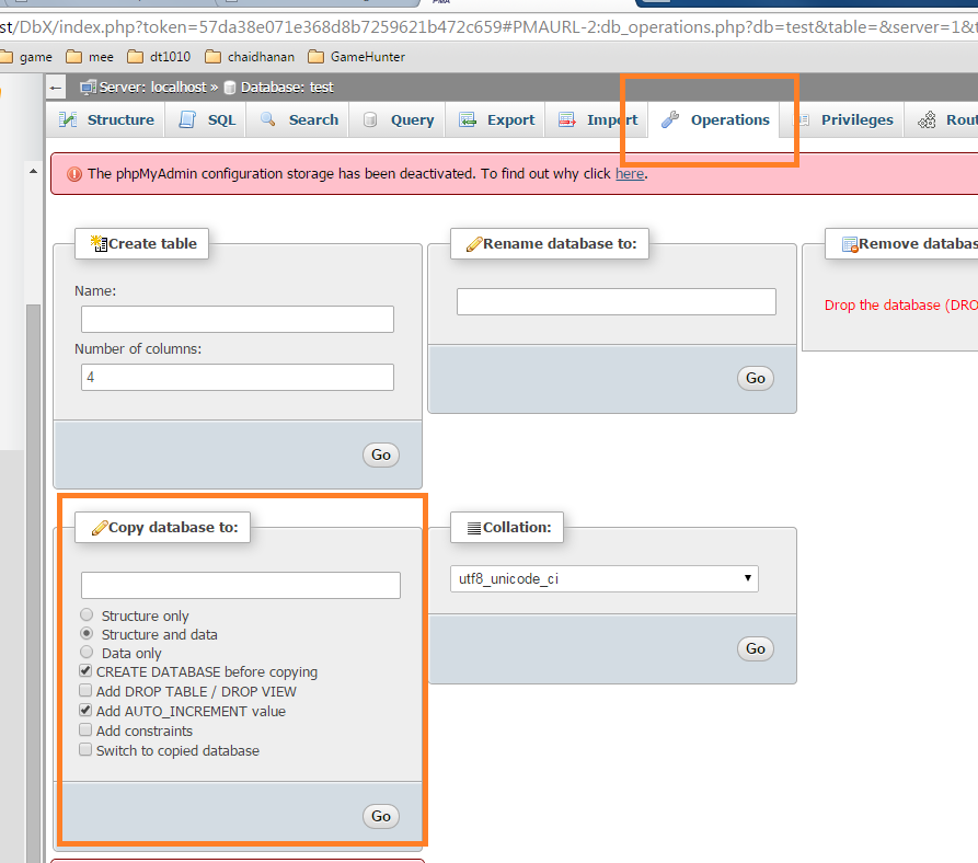 phpmyadmin copy