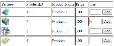 PHP Shopping Cart Chage Qty