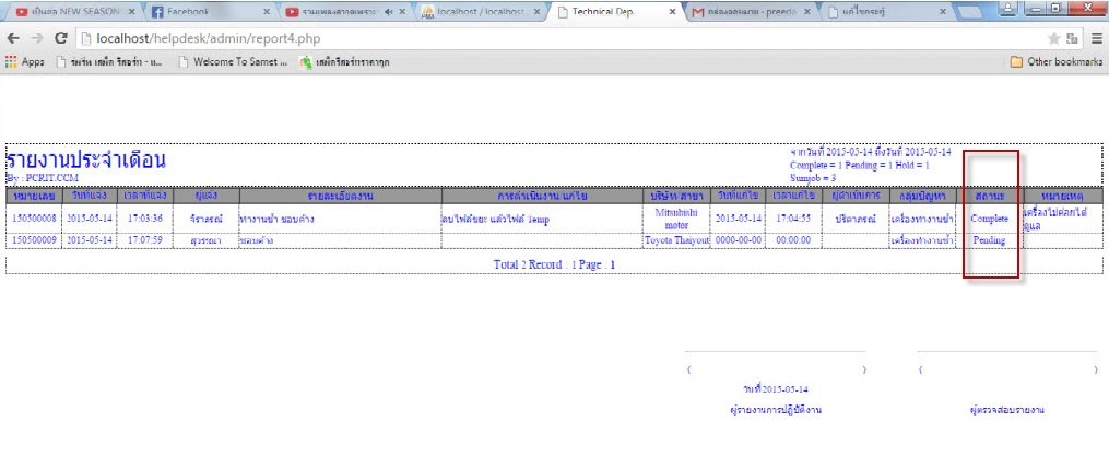 ส่วนที่แสดงผลที่ทำได้ตอนนี้
