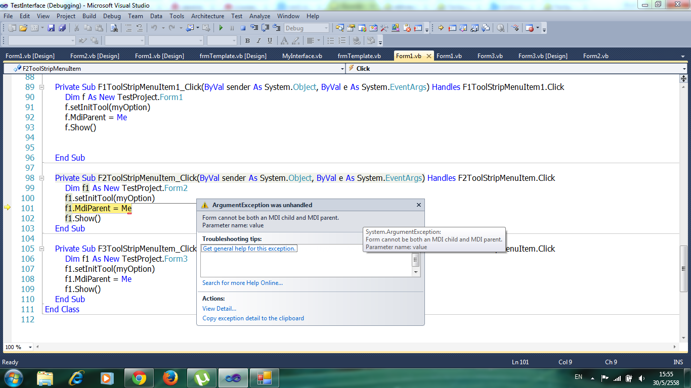 Vb.net Mdi VB.NET สอบถามเรื่องการ สร้าง MDI Form ซ้อน MDI Form หน่อยครับ