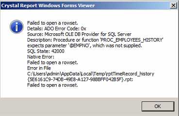Crystal report Error