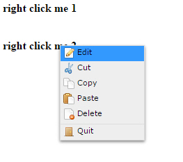 jQuery Context Menu jQuery Context Menu