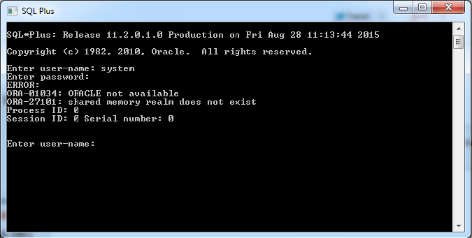 Error Oracle