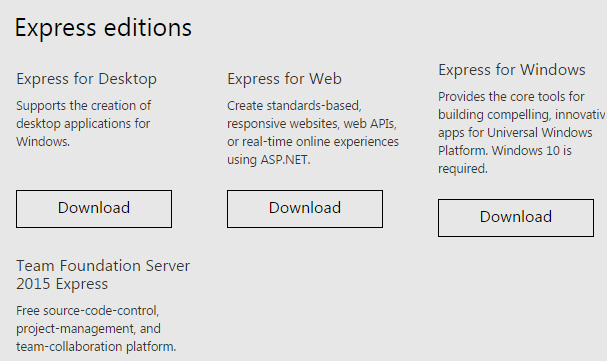 Visual Studio 2015 Express