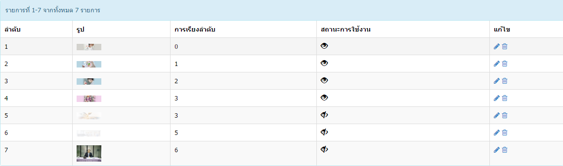 ตารางนี้ ตรงการเรียงลำดับ