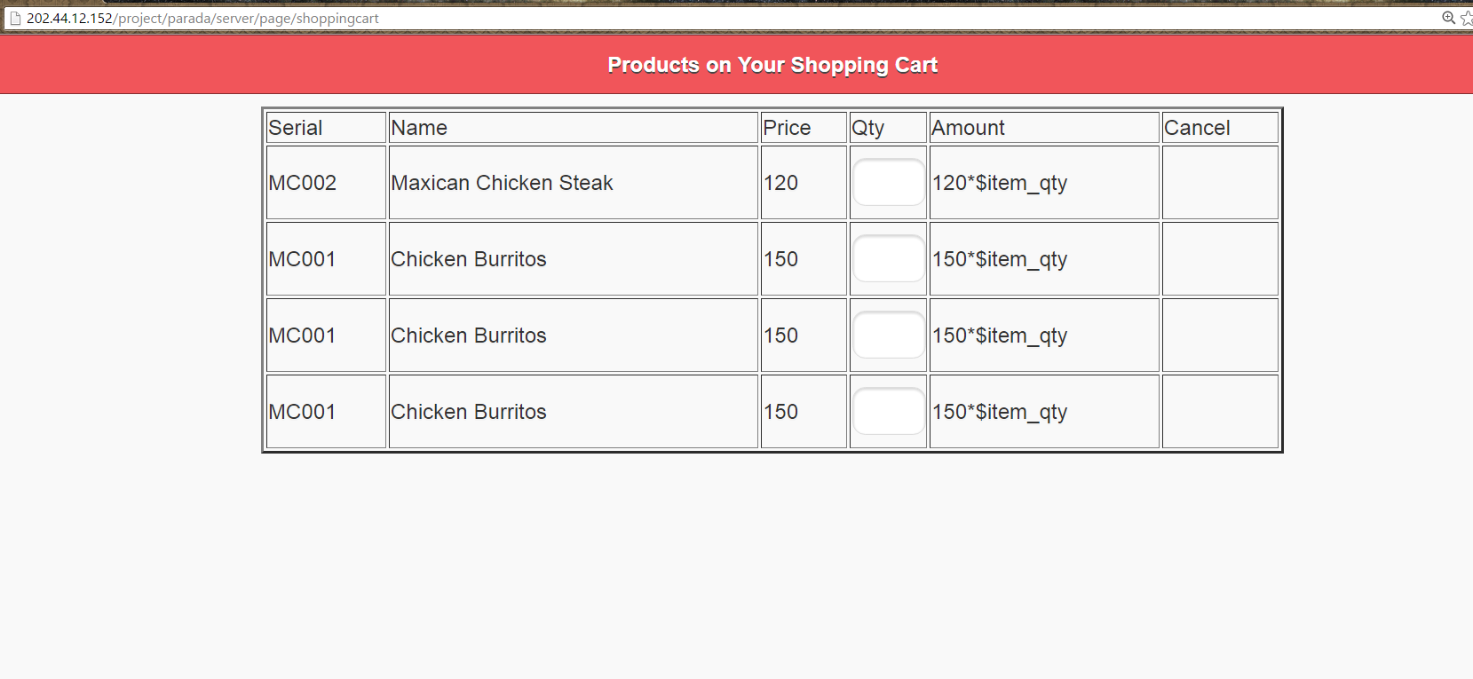shopping cart