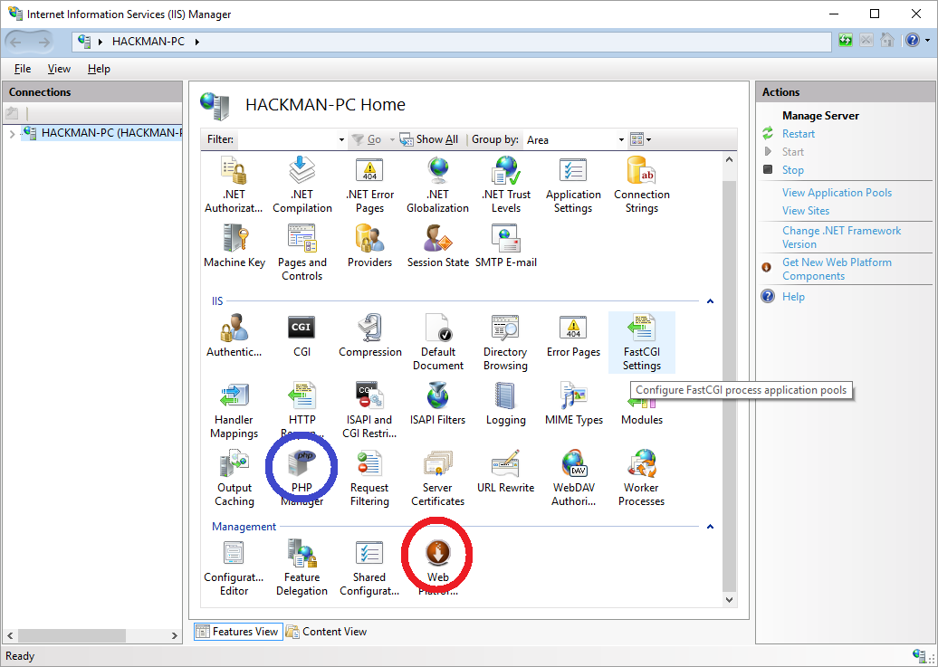 ตัวอย่าง IIS7 php