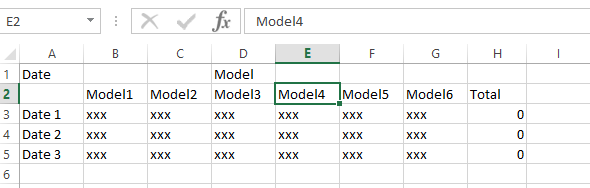 ไฟล์ Excel ที่ต้องการ