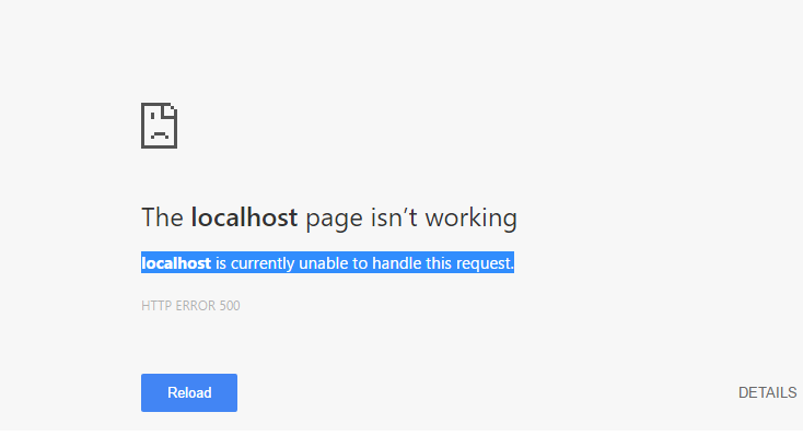 localhost is currently unable to handle this reque