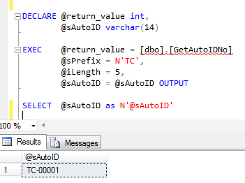 SQL Server Stored Procedure Generate Auto ID Auto Number