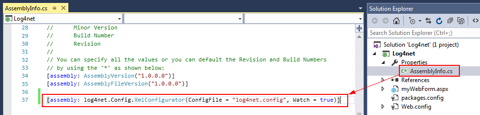 log4net .net application vb.net c#