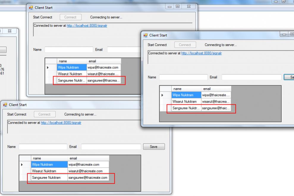 SignalR (Windows Form) Database