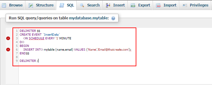 Event Job Schedule MySQL and MariaDB Event Job Schedule MySQL and MariaDB