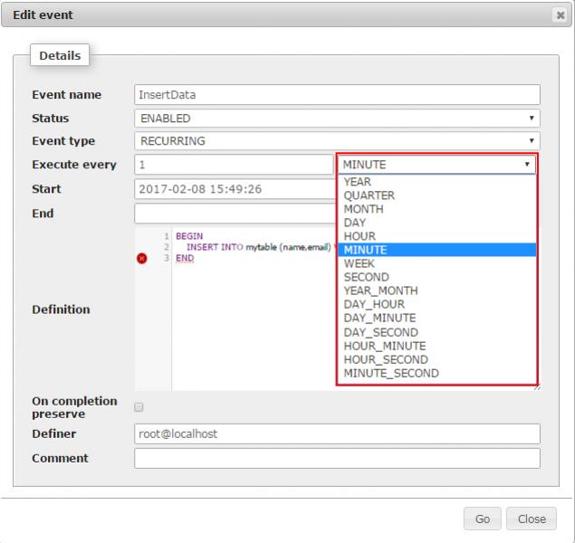 Event Job Schedule MySQL and MariaDB