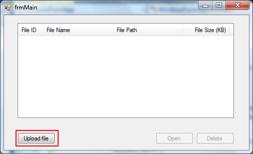 Windows Form Upload File to Database