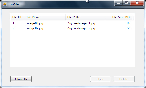 Windows Form Upload File to Database Windows Form Upload File to Database