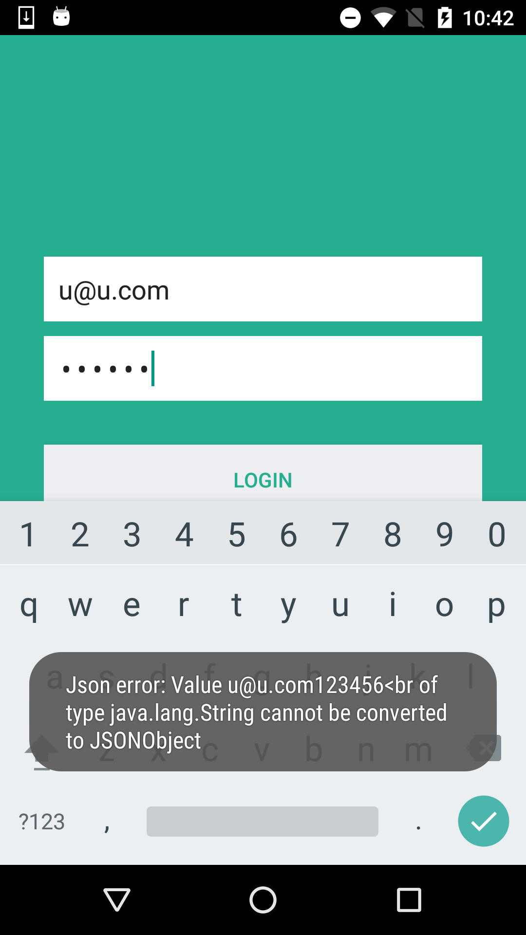 json error value br of type java.lang.string cannot be converted to ...