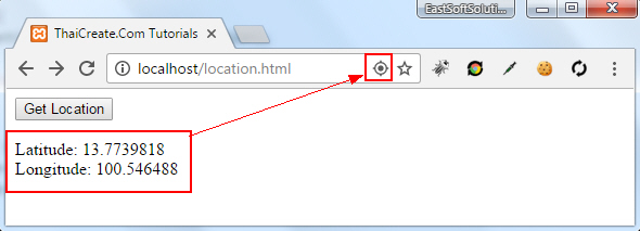 การใช้ HTML5 และ Geolocation อ่านตำแหน่ง Current Location ปัจจุบัน ...