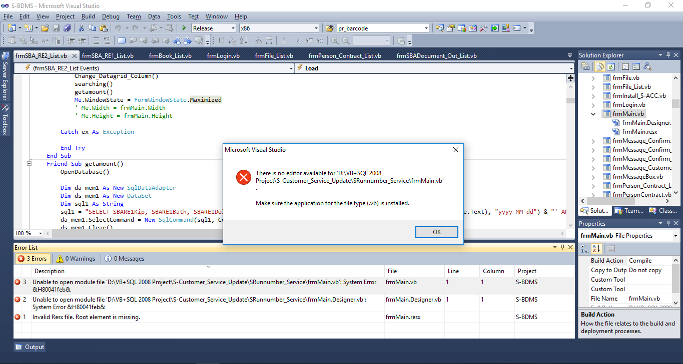 Error designer and Resx