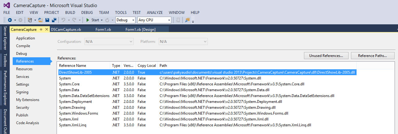 Vb.net Camera Capture แสดงภาพ จับภาพ จากกล้องเว็บแคม (Webcam) ด้วย VB.Net