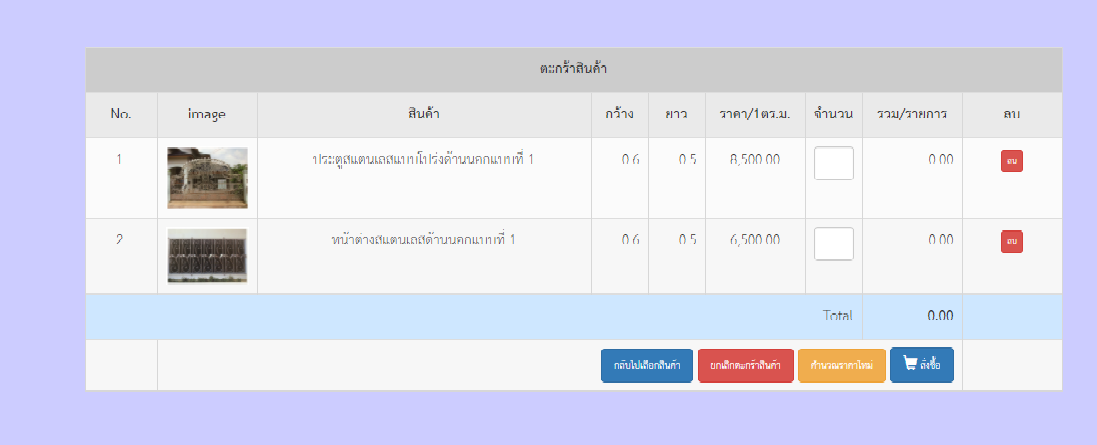 ตะกร้าสินค้า