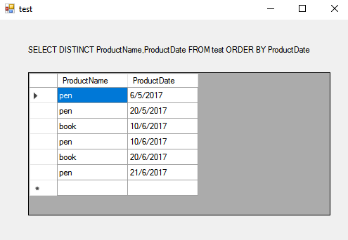 DISTINCT ORDER BY DISTINCT ORDER BY