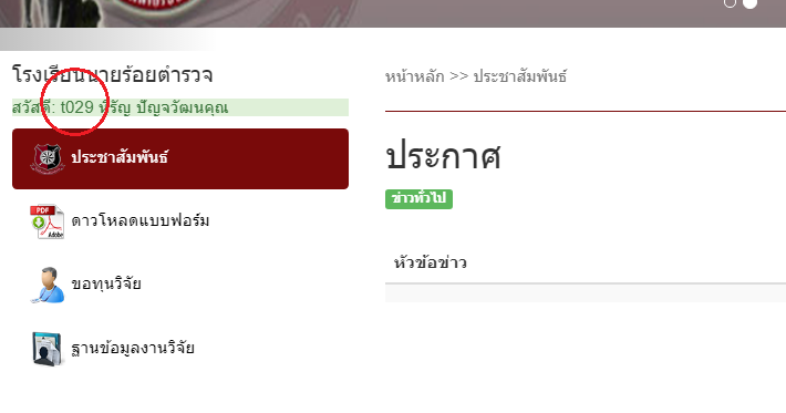 หน้าที่แสดง