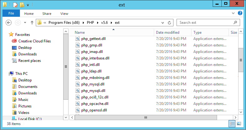 php extensiion folder