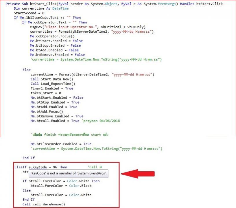 การเขียนโปรแกรม vb ! even_click ต้องการใช้ e.keycode เเต่ว่า "KeyChar ...
