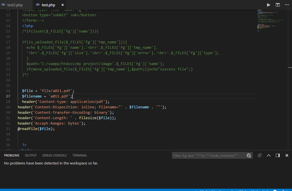 code php open pdf