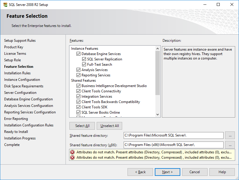 รูปการติดตั้ง sql server 