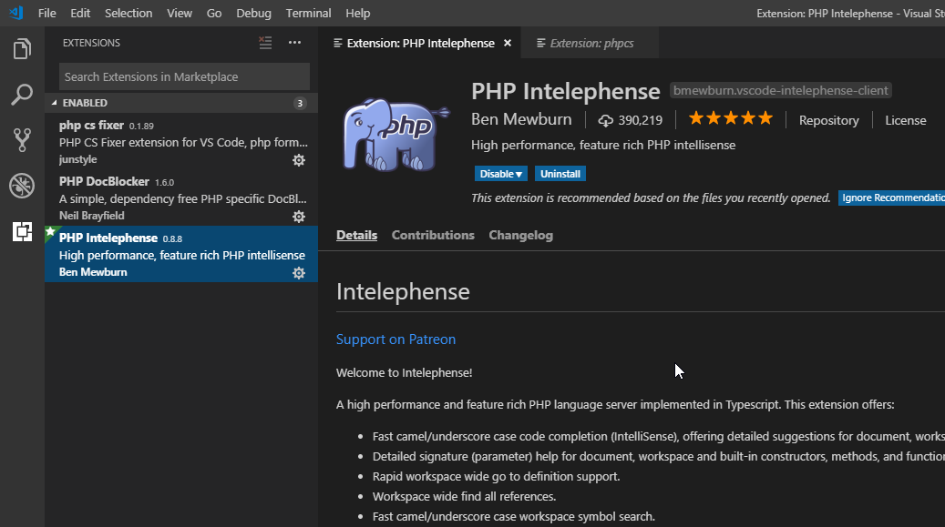 php vs code php vs code
