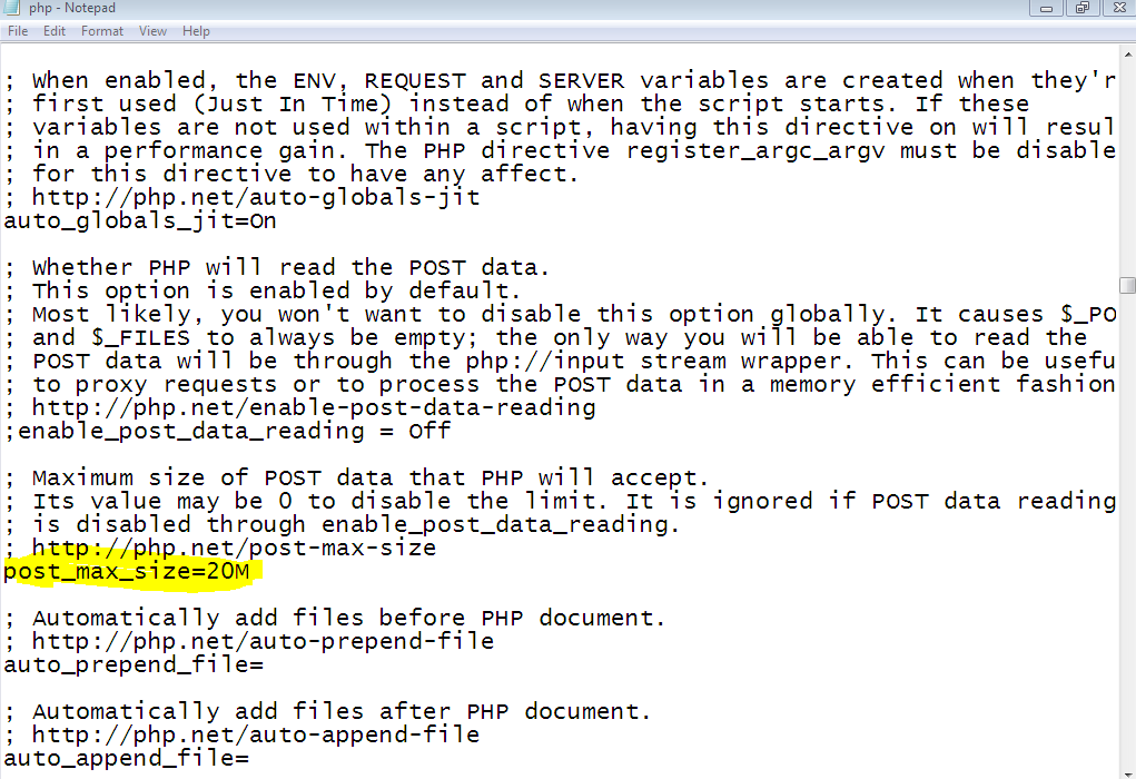 file php.ini  file php.ini