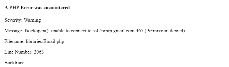 error send mail